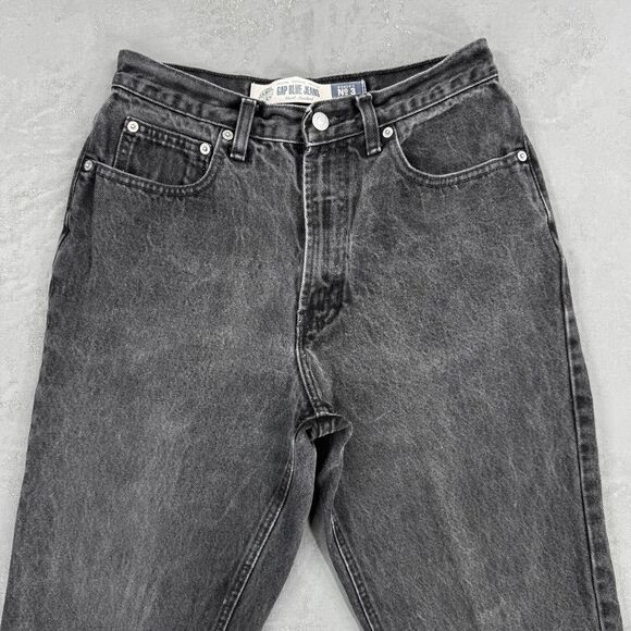 Vintage 1990s-2000s Gap Faded Black High Waisted "Classic Fit Jeans" Fit 27 x 27 - Picture 2 of 6